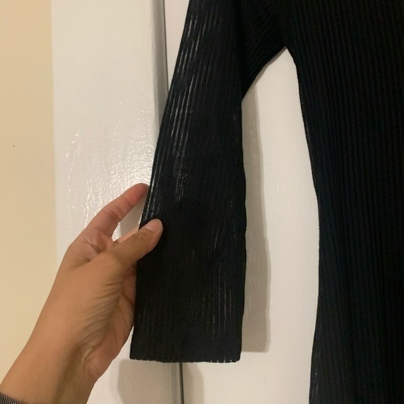 Express Black Ribbed Button Midi Dress Small - Picture 9 of 16